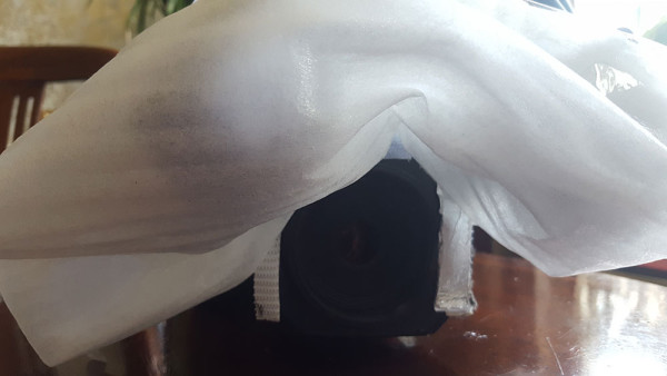 Under the diffuser material looking at the MPE-65mm Lens